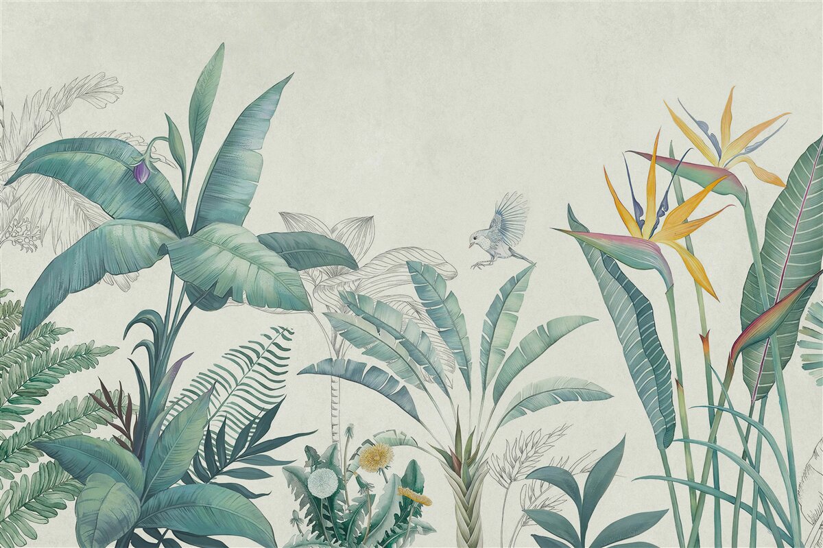 Fotobehang flora van de groene jungle