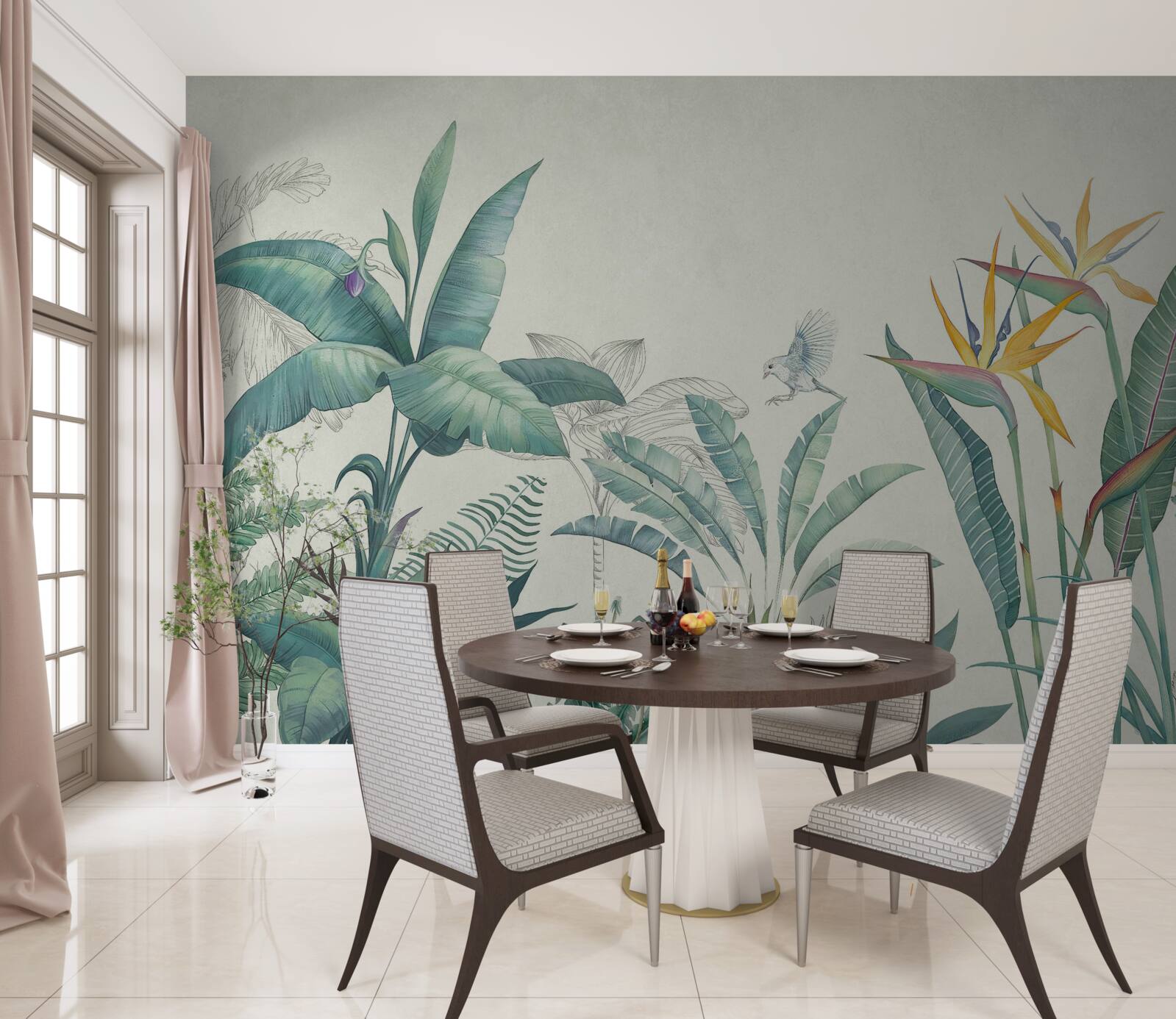 Fotobehang flora van de groene jungle