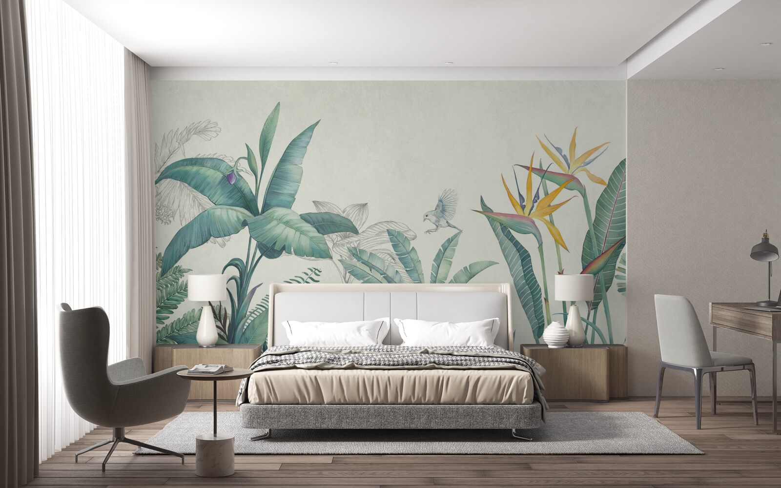 Fotobehang flora van de groene jungle