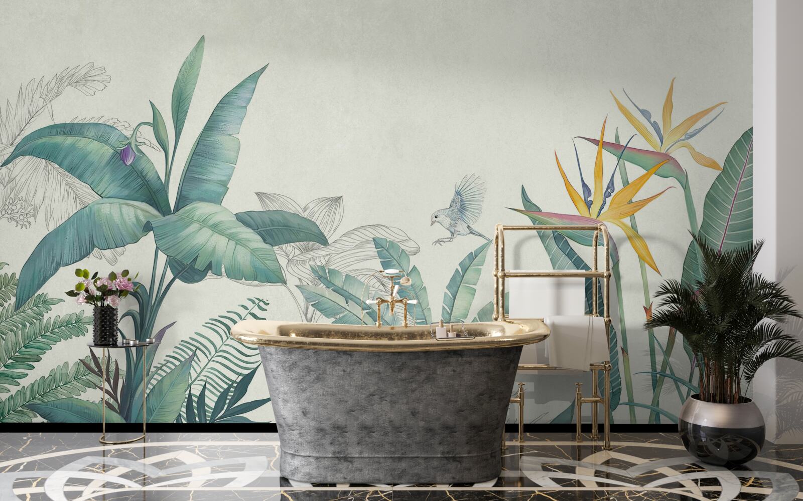 Fotobehang flora van de groene jungle