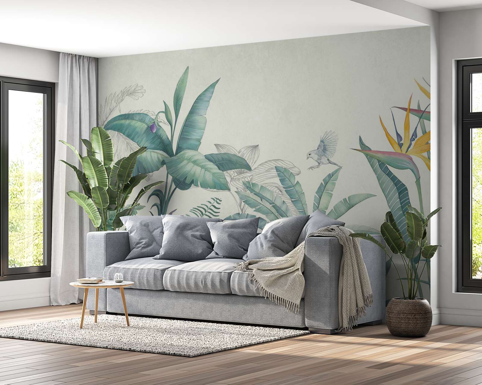 Fotobehang flora van de groene jungle