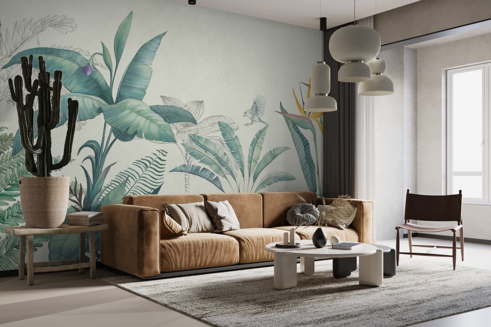 Fotobehang flora van de groene jungle