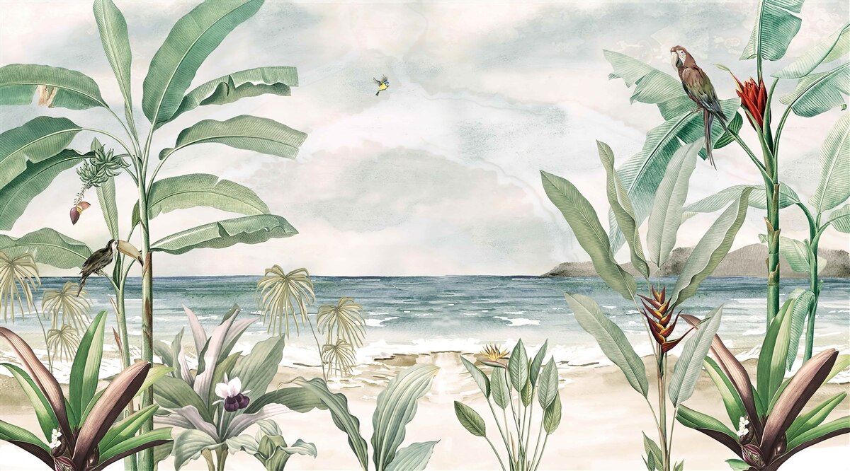 Fotobehang tropische kusten en kalme golven