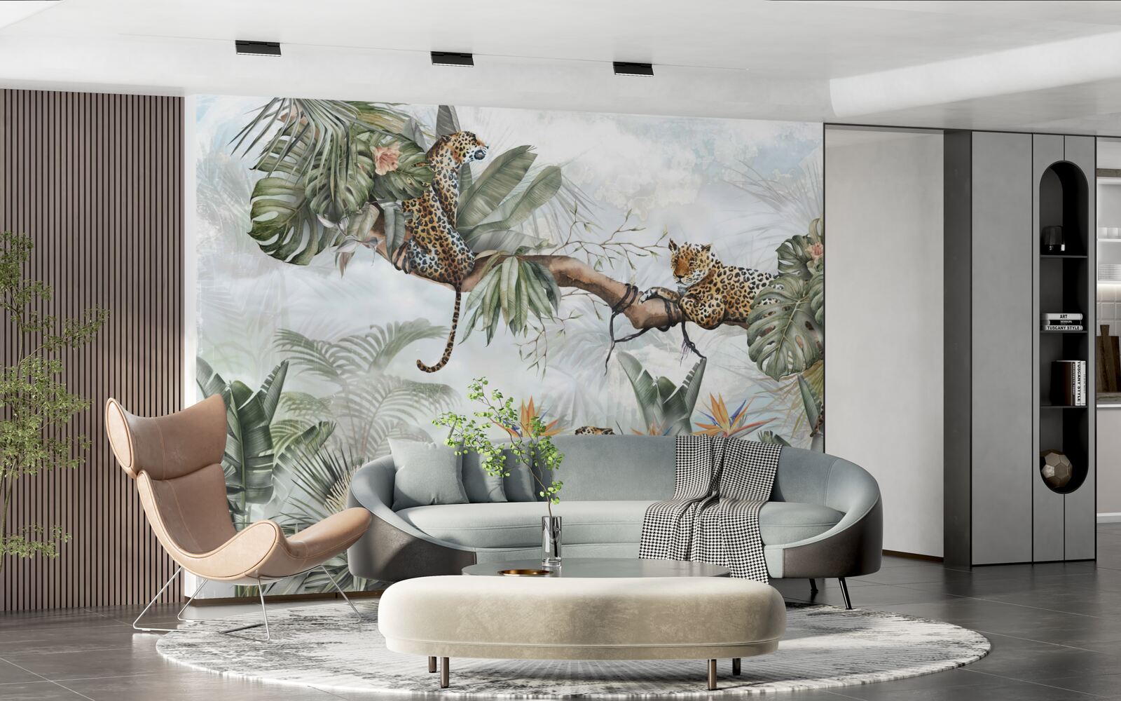 Fotobehang luipaard rust op een tak