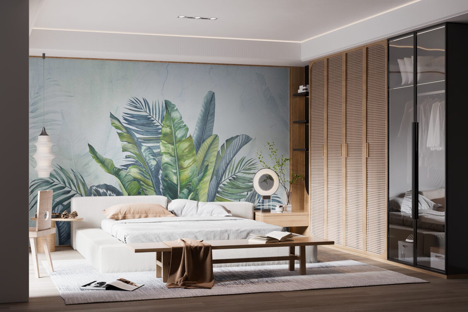 Fotobehang overzicht van exotische flora