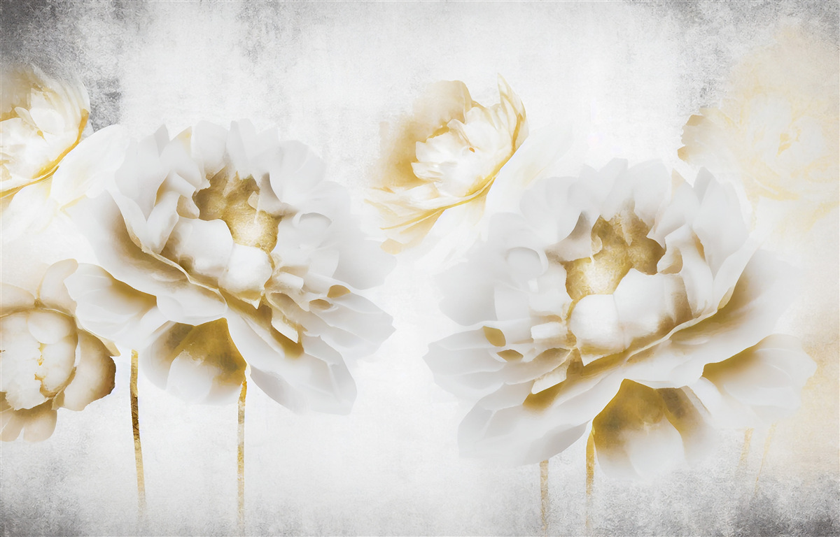 Fotobehang felicia, een lust voor het oog met haar gouden sneeuwwitte uiterlijk