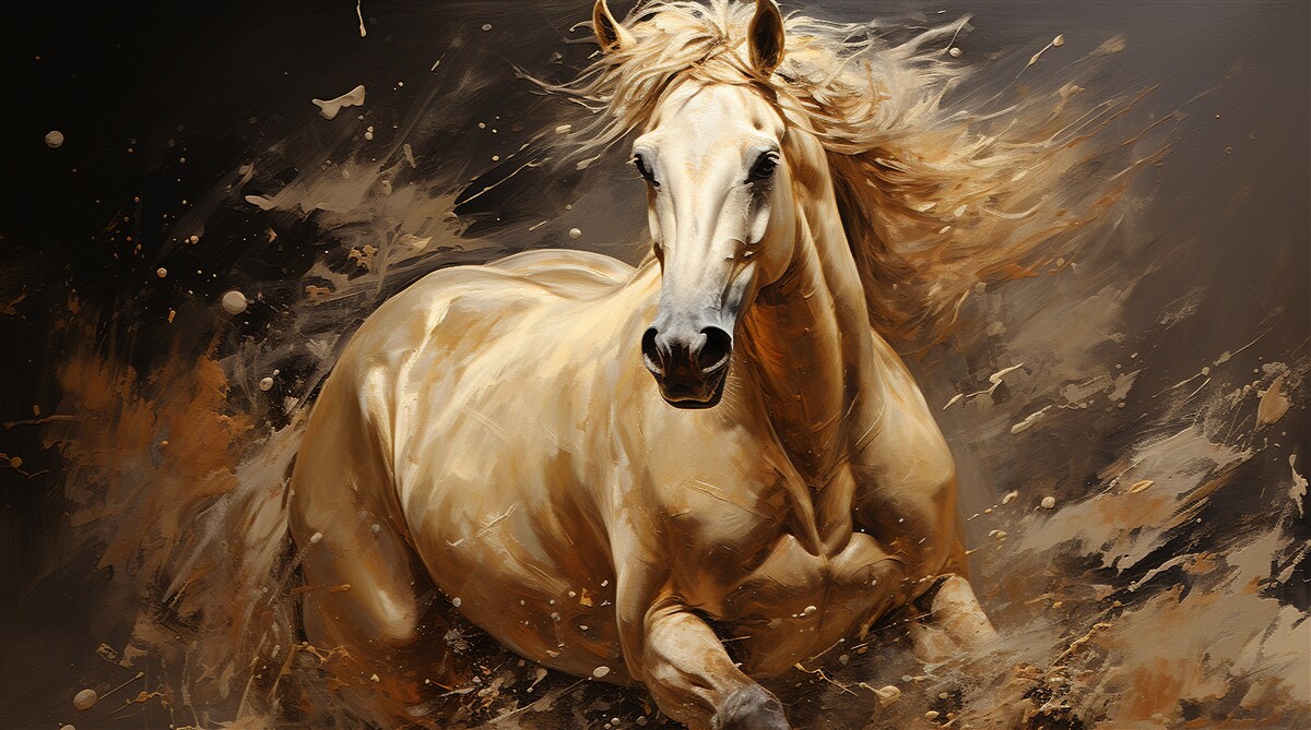 Fotobehang in een vlaag van snelheid paard