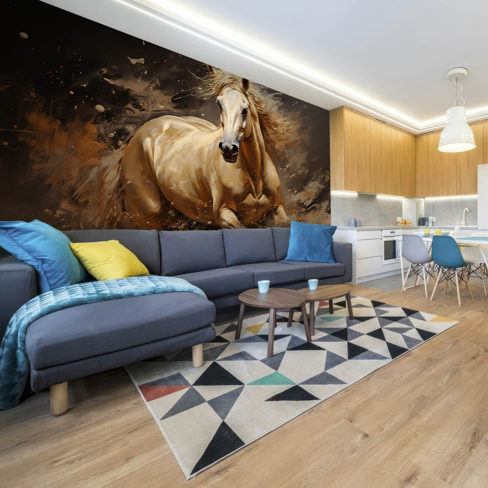 Fotobehang in een vlaag van snelheid paard