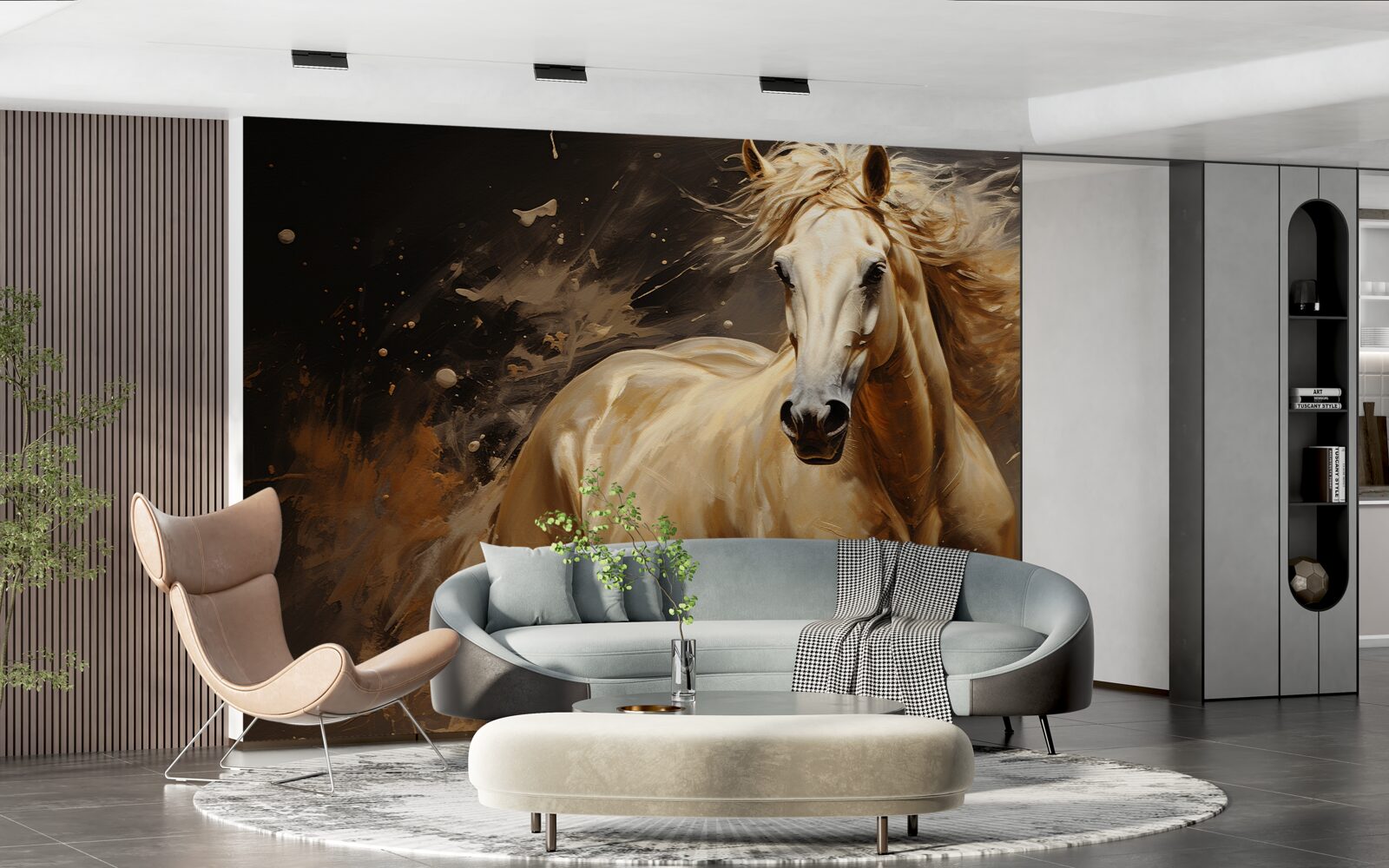 Fotobehang in een vlaag van snelheid paard