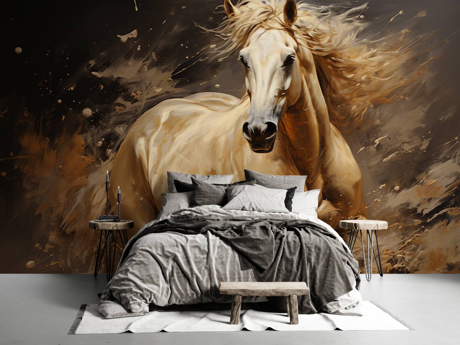 Fotobehang in een vlaag van snelheid paard