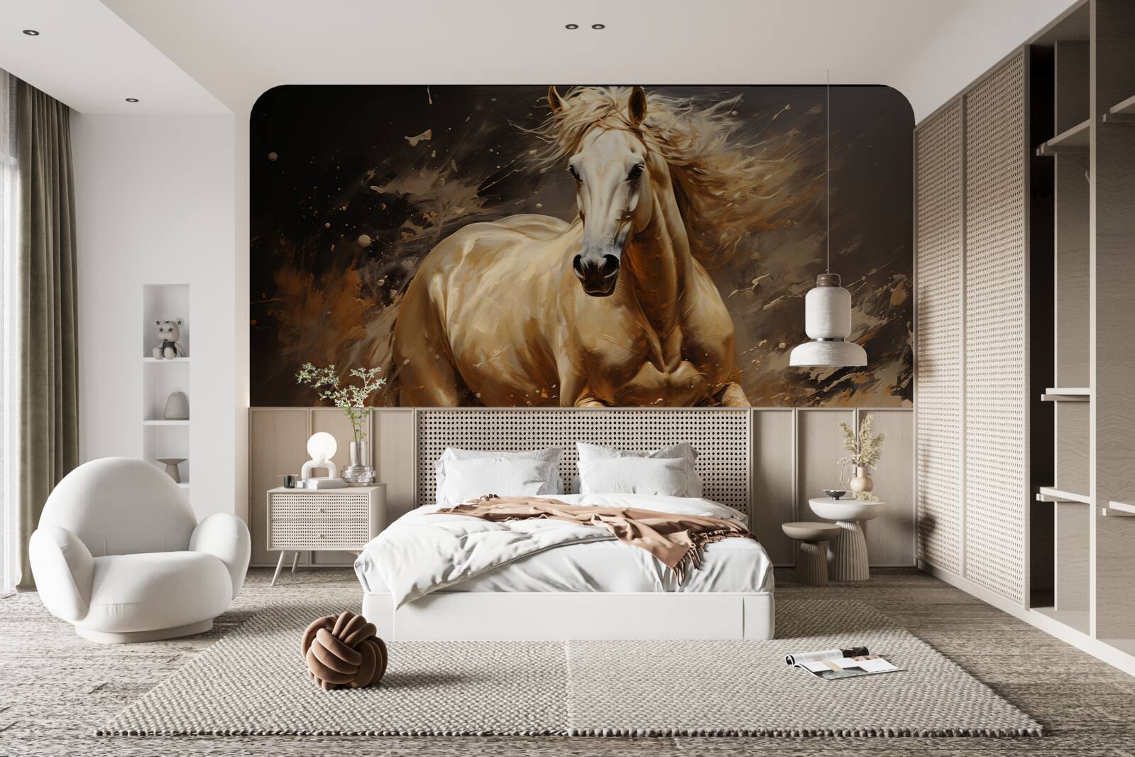 Fotobehang in een vlaag van snelheid paard