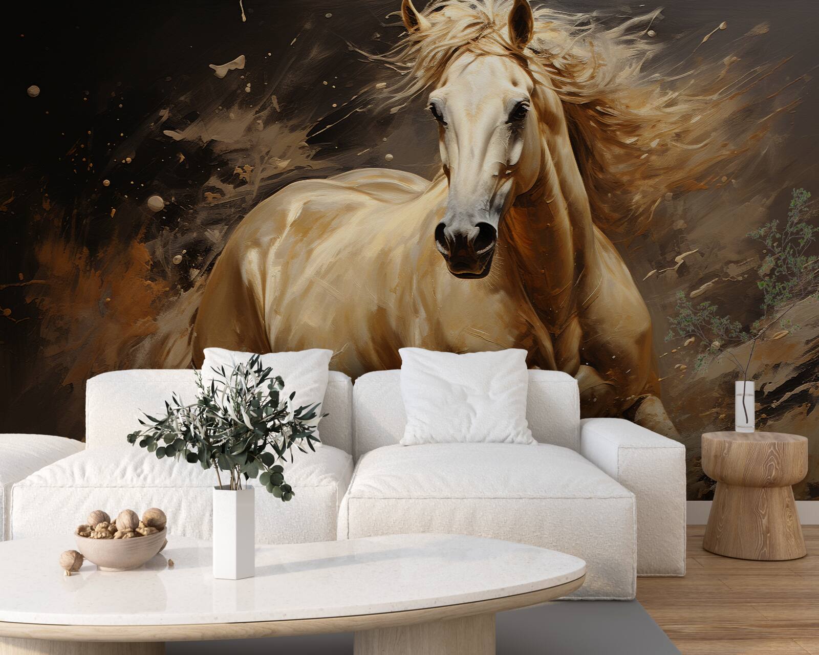 Fotobehang in een vlaag van snelheid paard