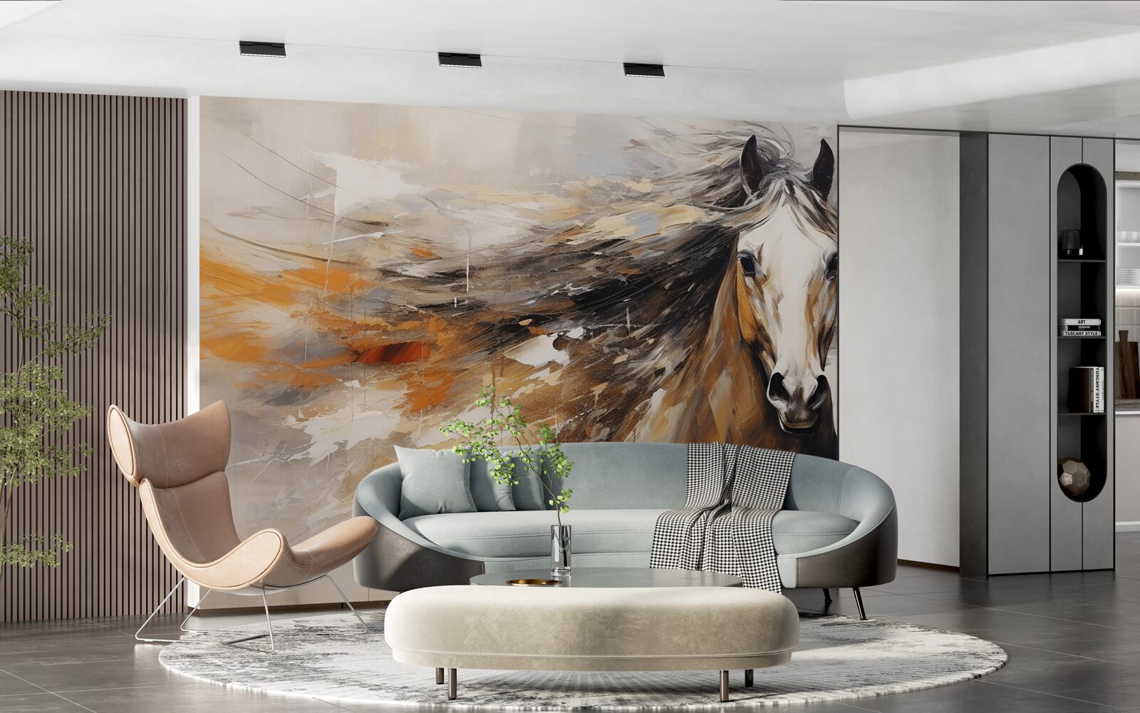 Fotobehang de prachtige lichtbruine manen van het paard