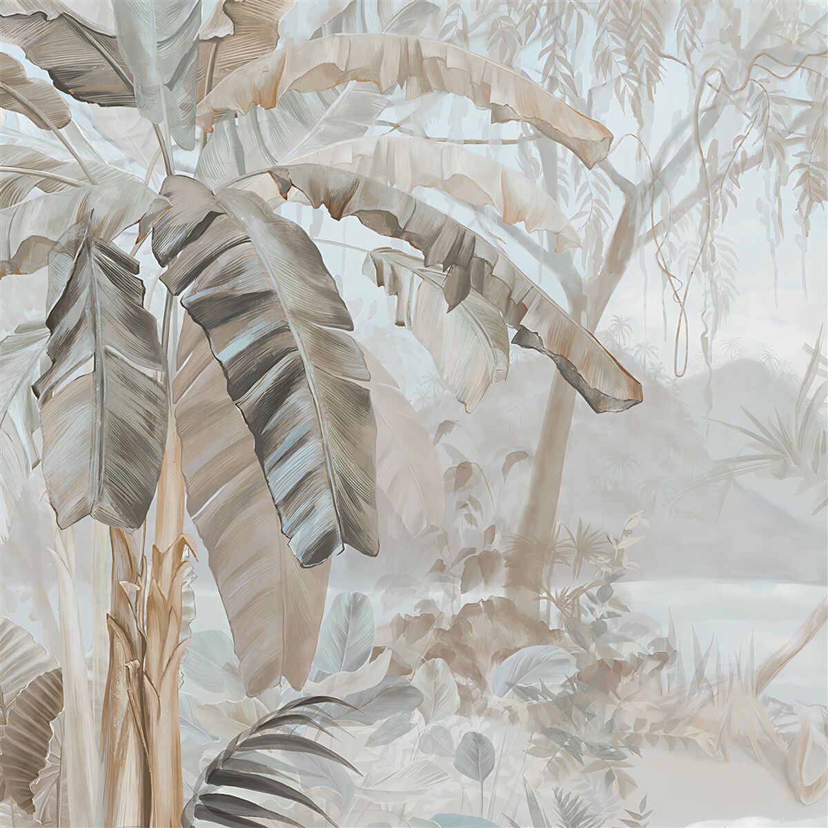 Fotobehang een met palmen omzoomde kustlijn die doet denken aan het paradijs