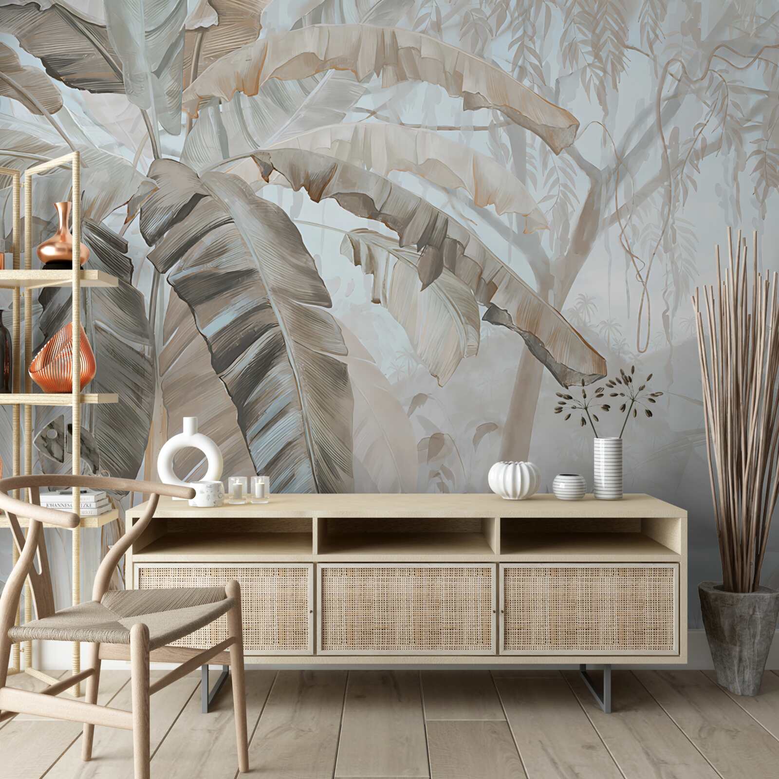 Fotobehang een met palmen omzoomde kustlijn die doet denken aan het paradijs