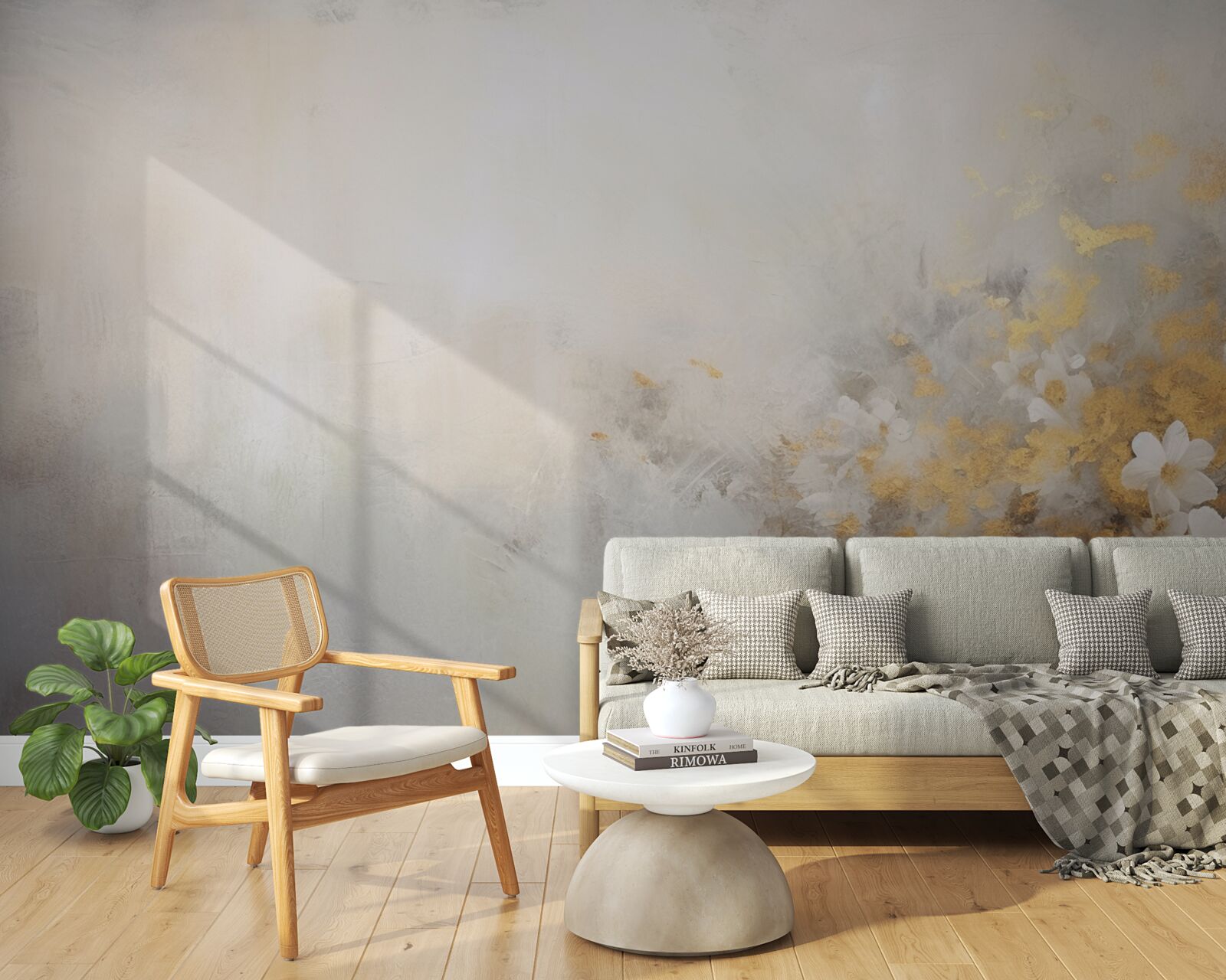 Fotobehang een mistige herfstochtend in een dicht bos