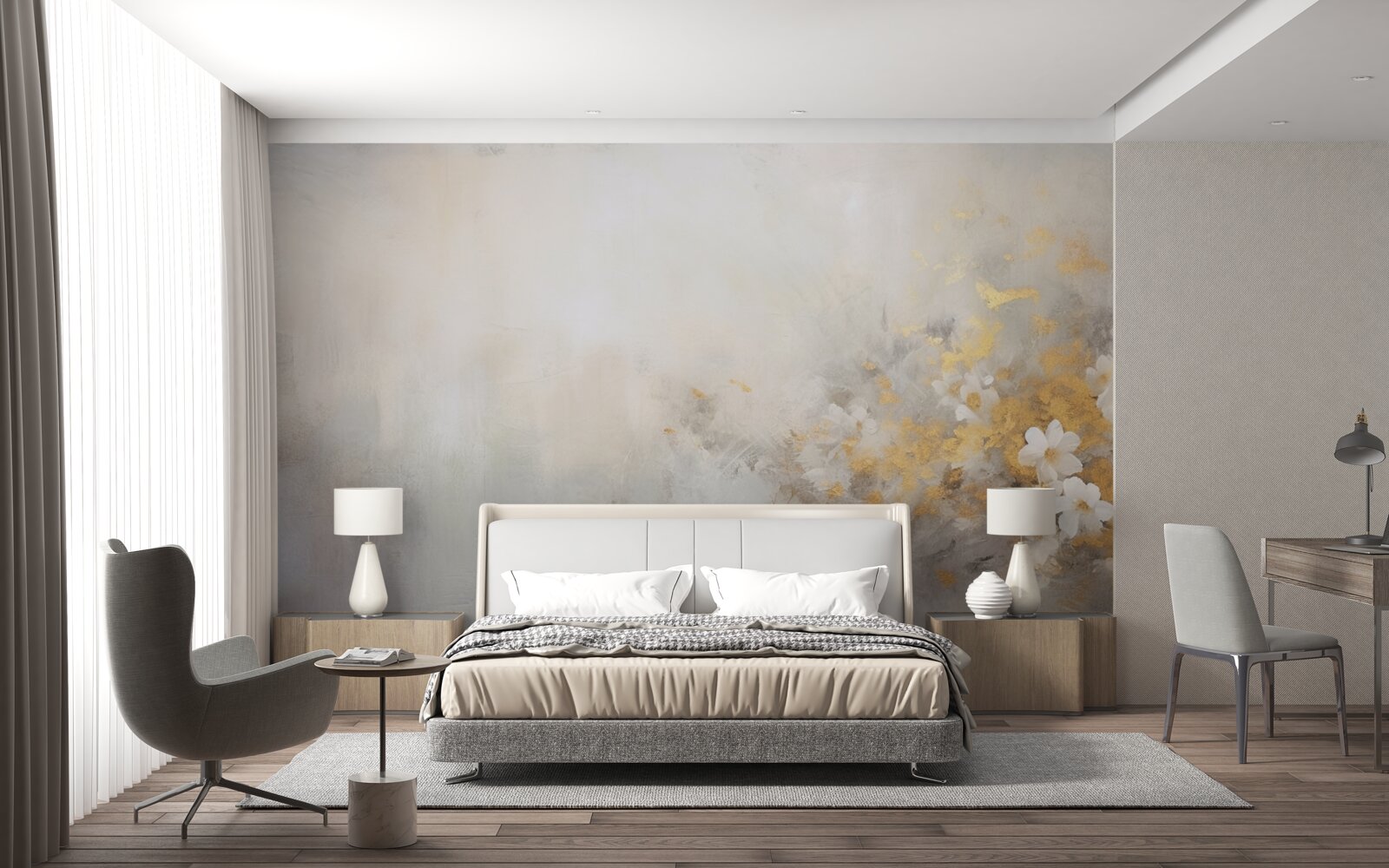 Fotobehang een mistige herfstochtend in een dicht bos