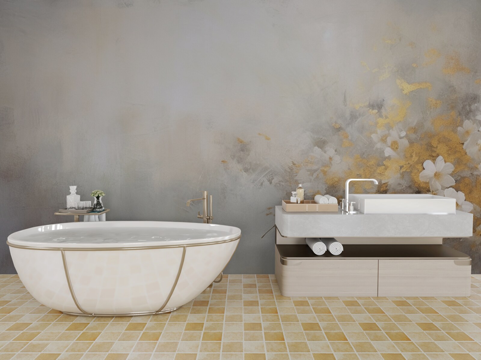 Fotobehang een mistige herfstochtend in een dicht bos