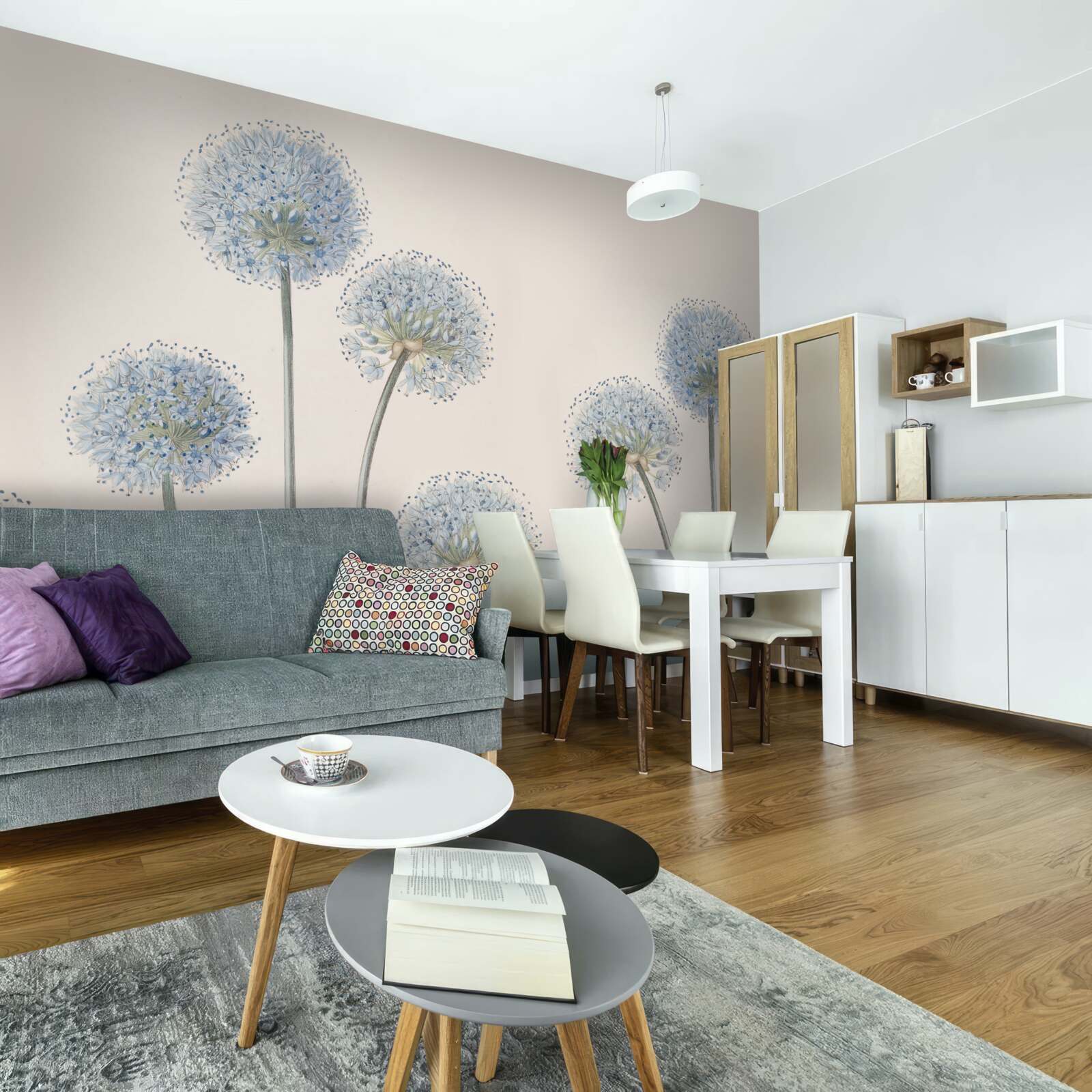 Fotobehang toppen van sierlijke agave bomen