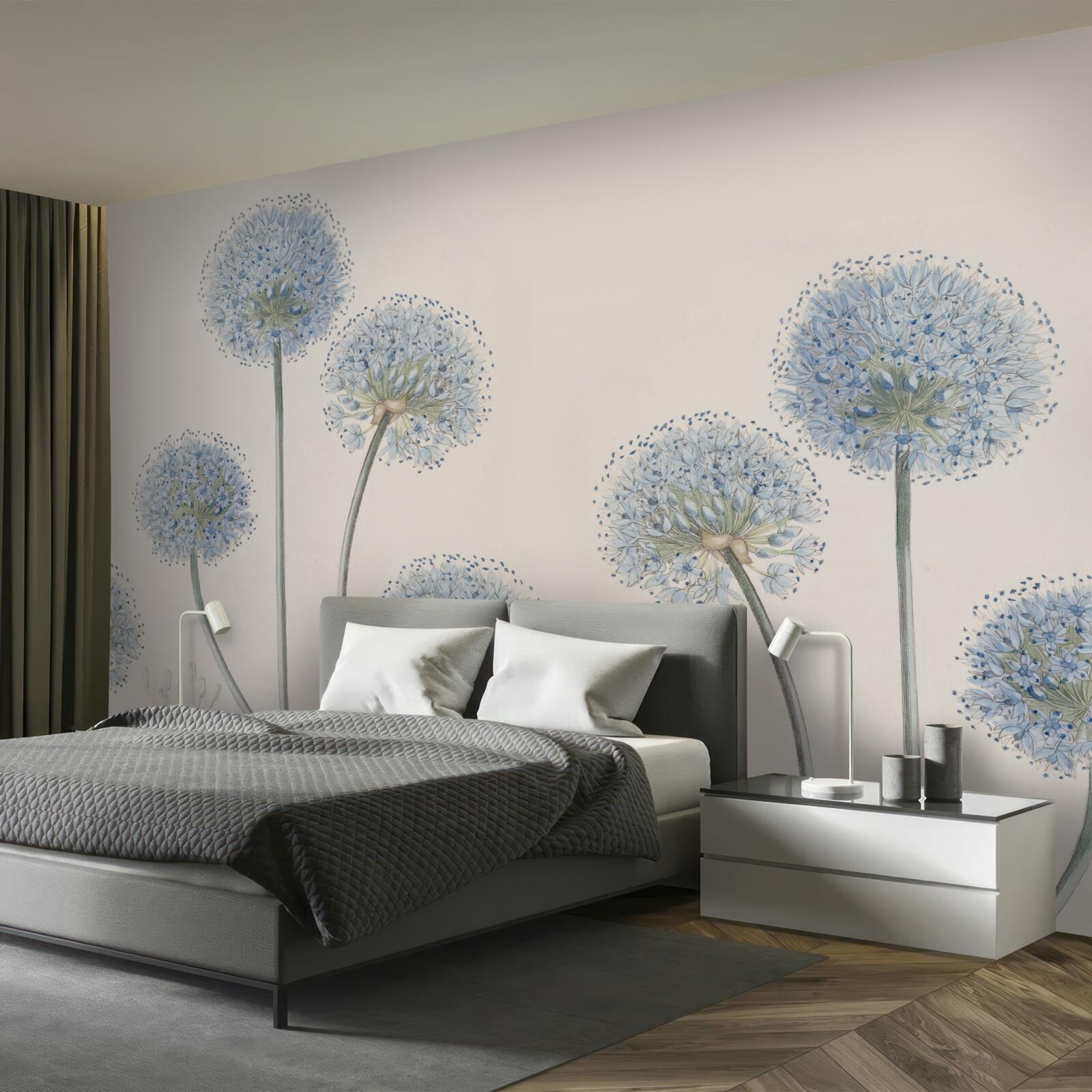 Fotobehang toppen van sierlijke agave bomen