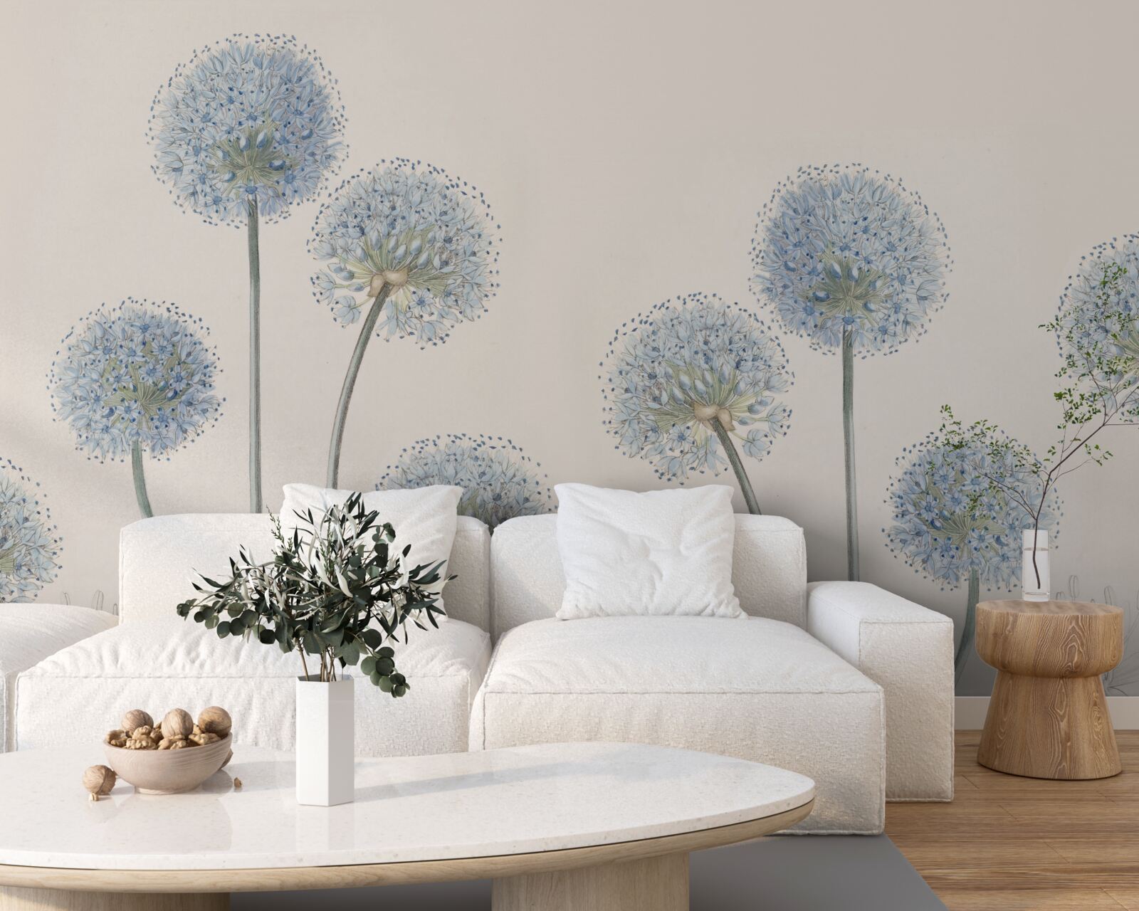 Fotobehang toppen van sierlijke agave bomen