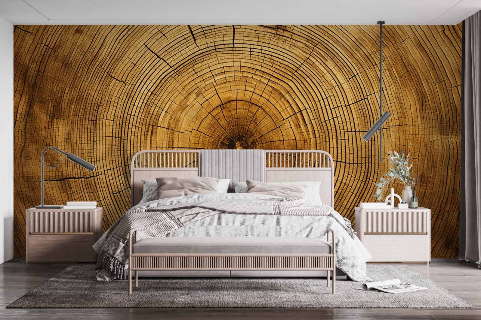 Fotobehang fragmenten van een boompilaar rijk aan eeuwenoude lagen