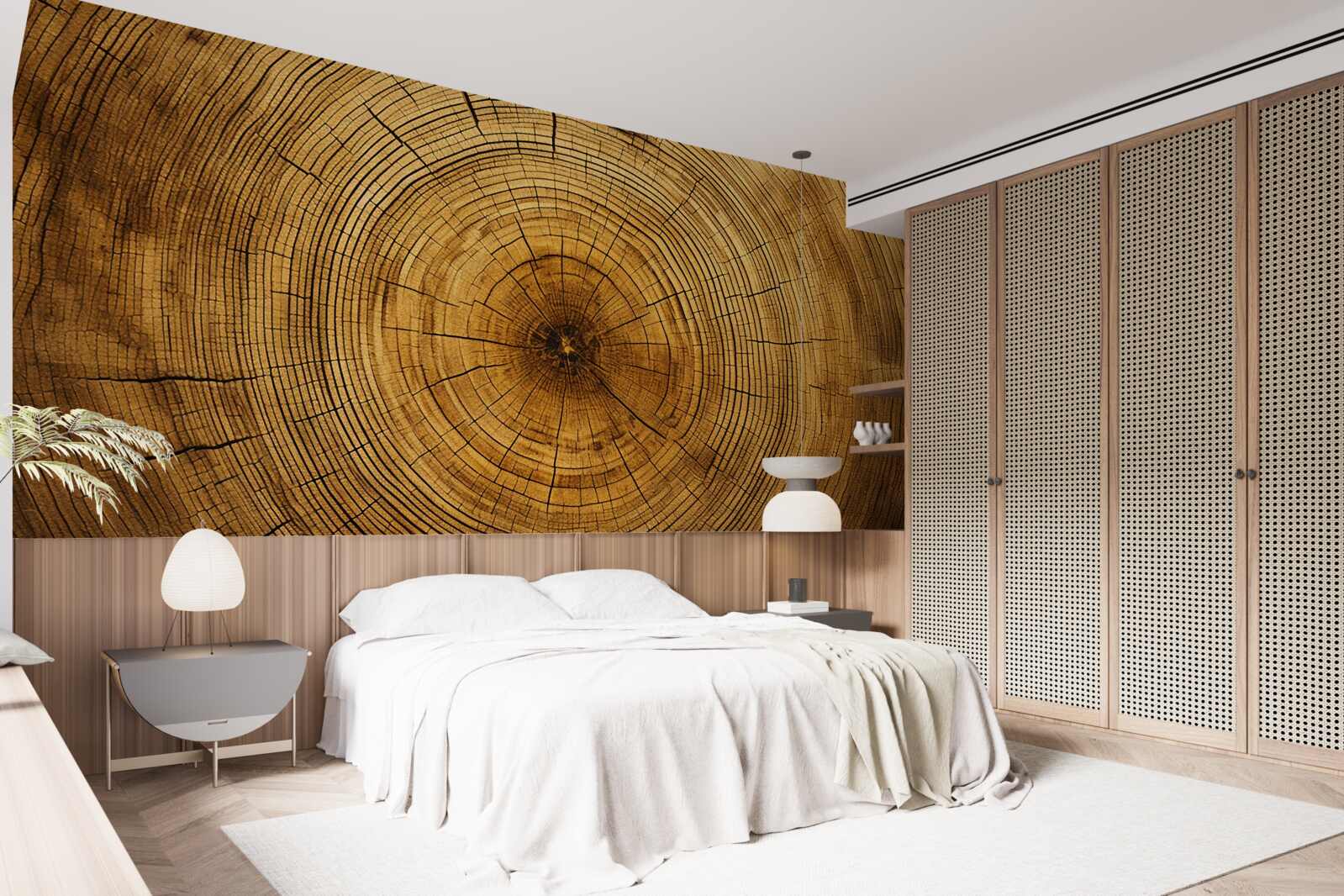 Fotobehang fragmenten van een boompilaar rijk aan eeuwenoude lagen