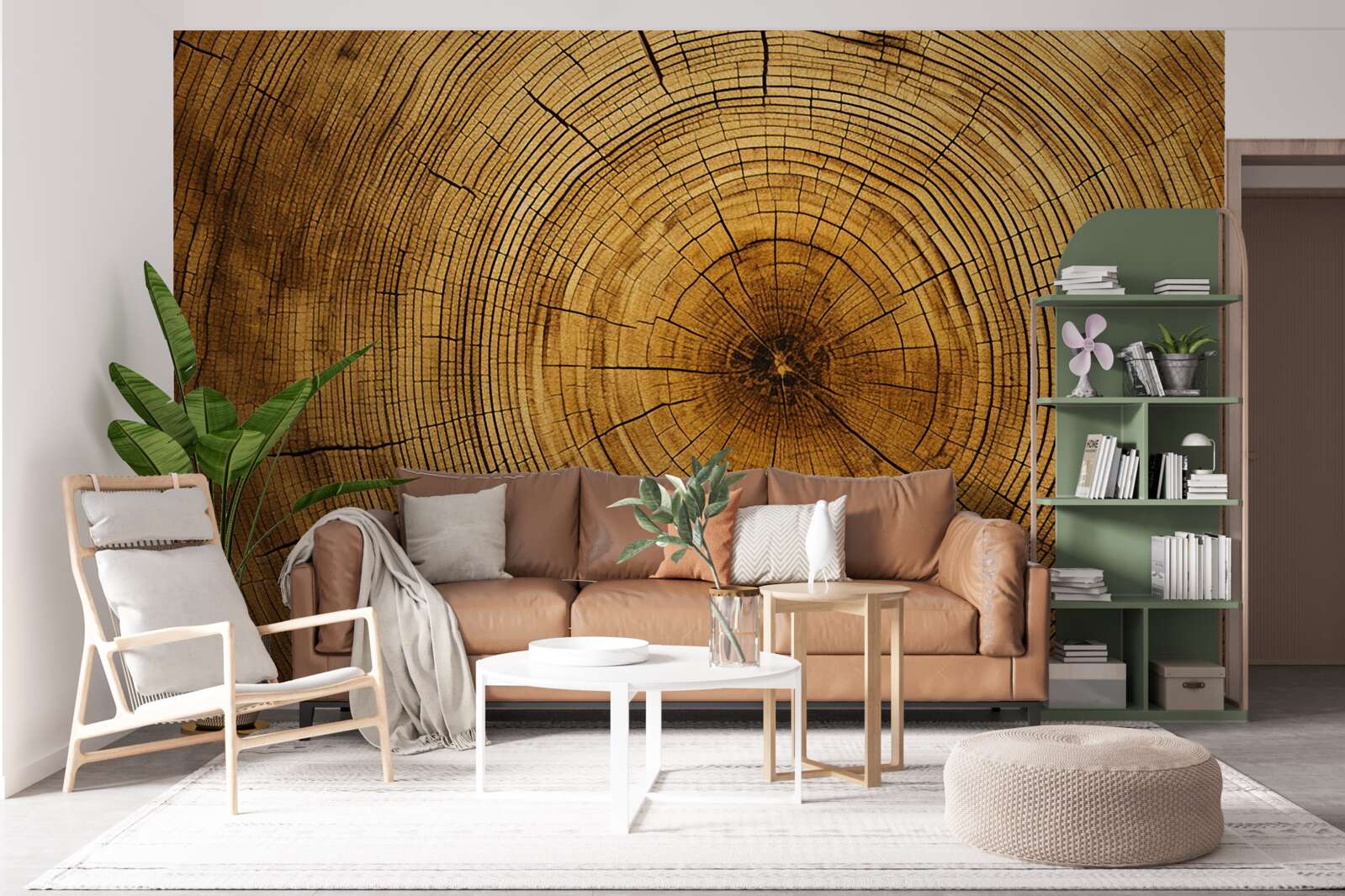 Fotobehang fragmenten van een boompilaar rijk aan eeuwenoude lagen