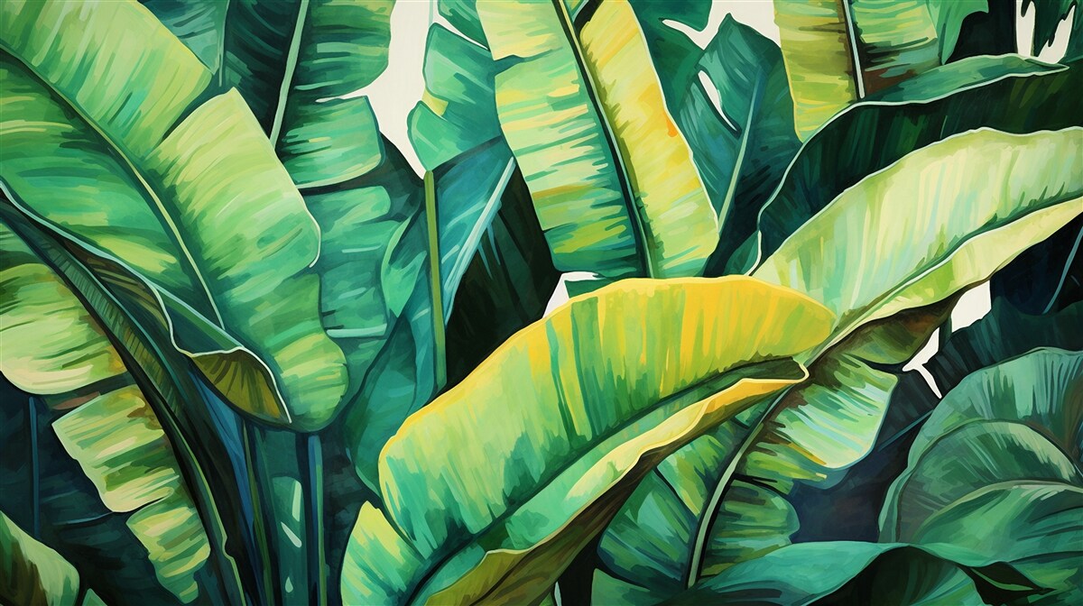 Fotobehang grote brede varenbladeren