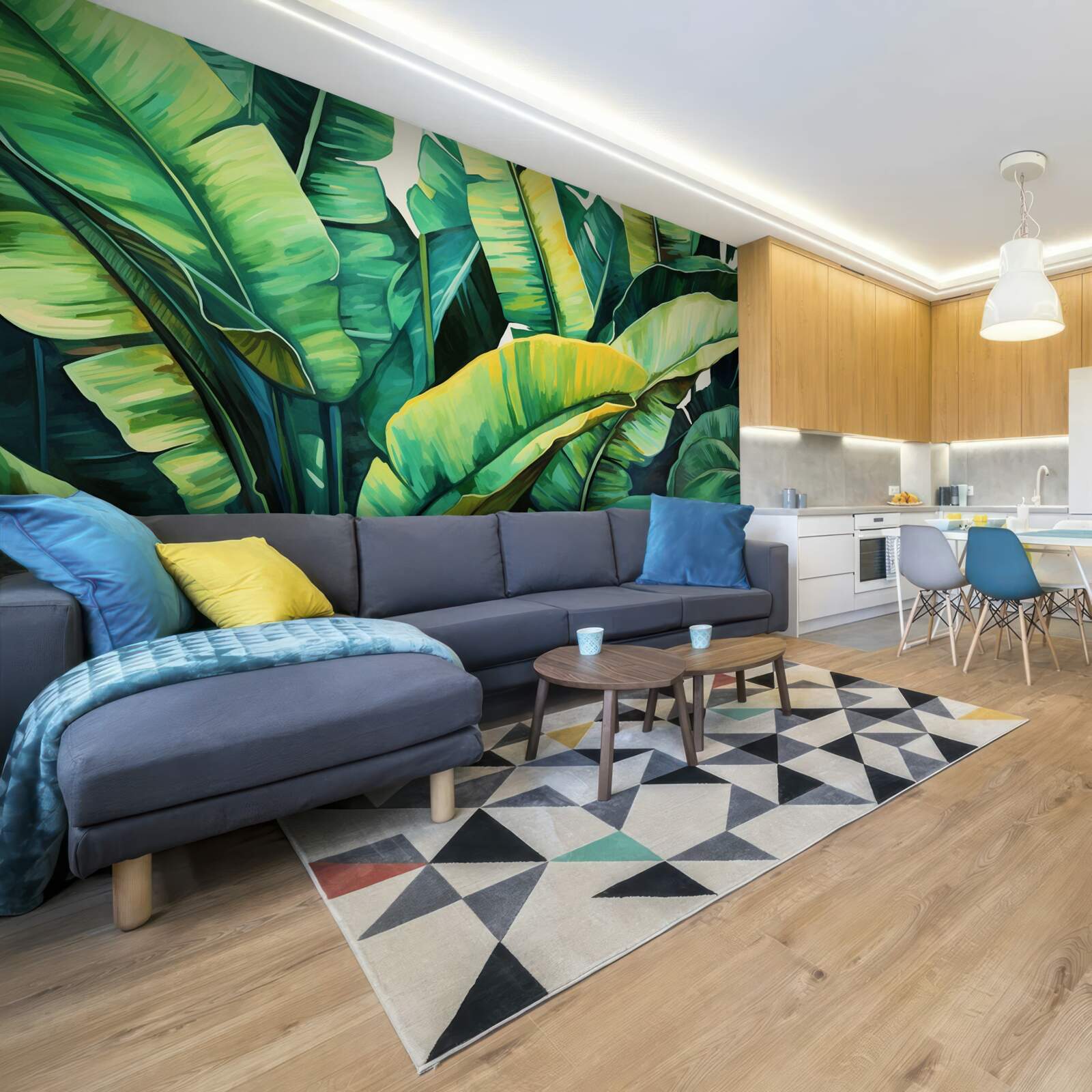 Fotobehang grote brede varenbladeren