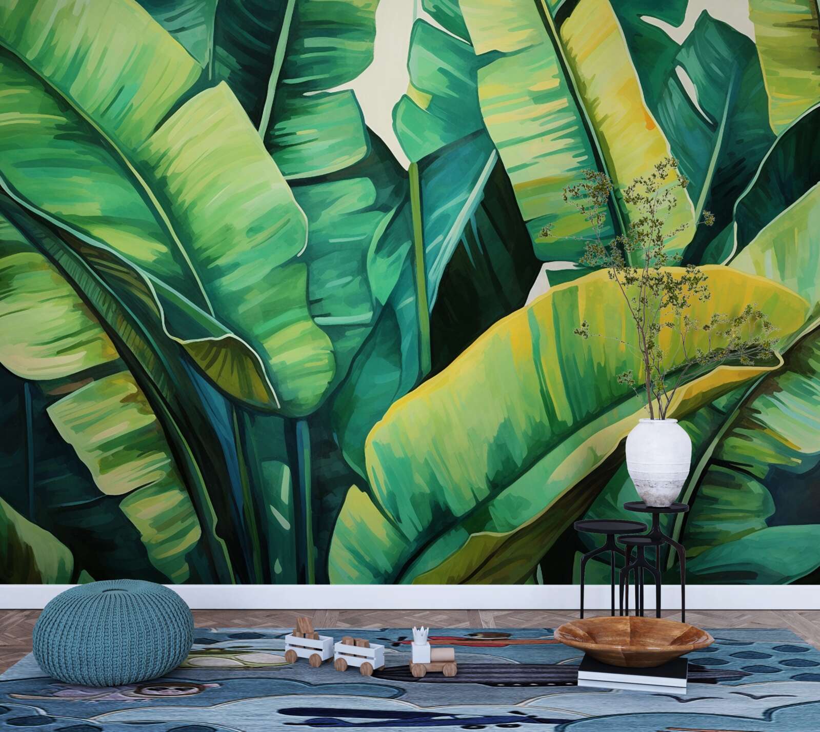 Fotobehang grote brede varenbladeren