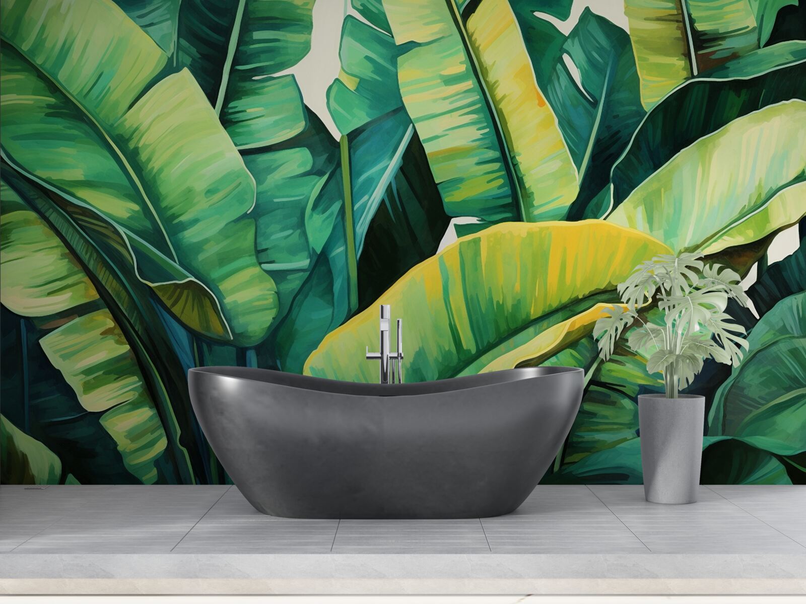 Fotobehang grote brede varenbladeren