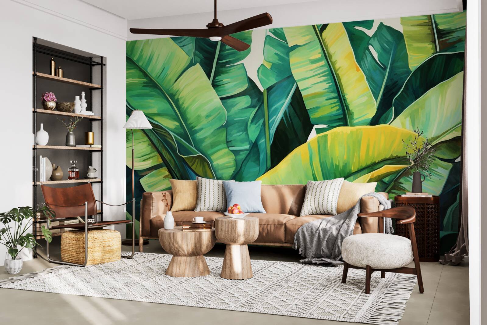 Fotobehang grote brede varenbladeren