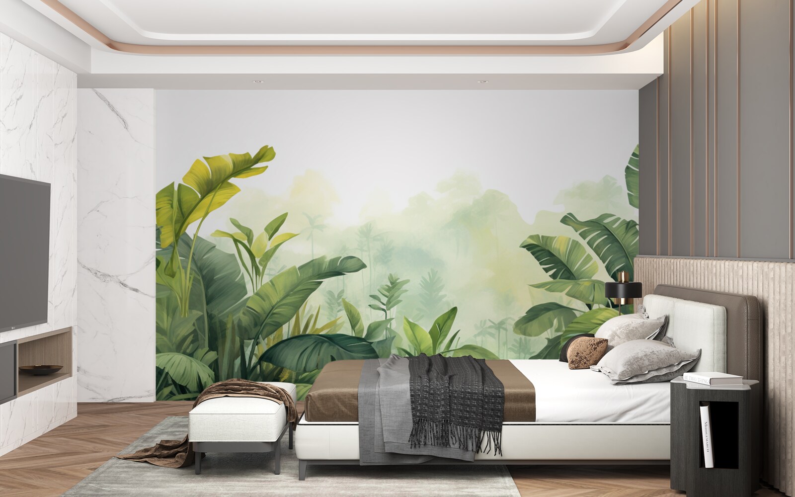 Fotobehang Dageraad in een tropisch woud