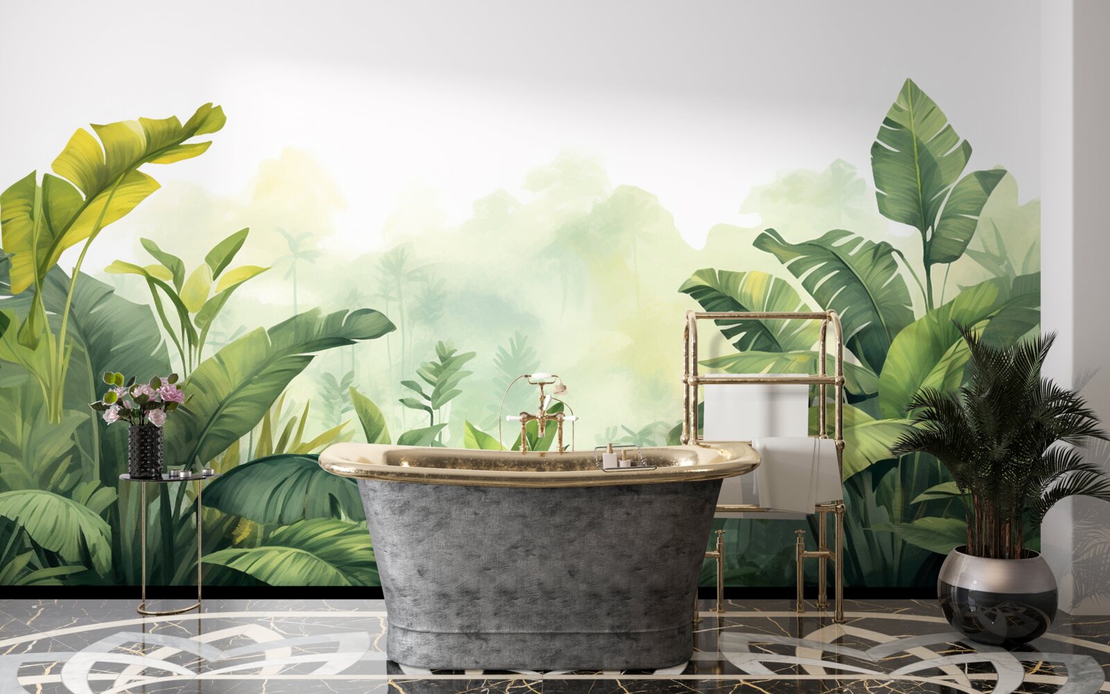 Fotobehang Dageraad in een tropisch woud