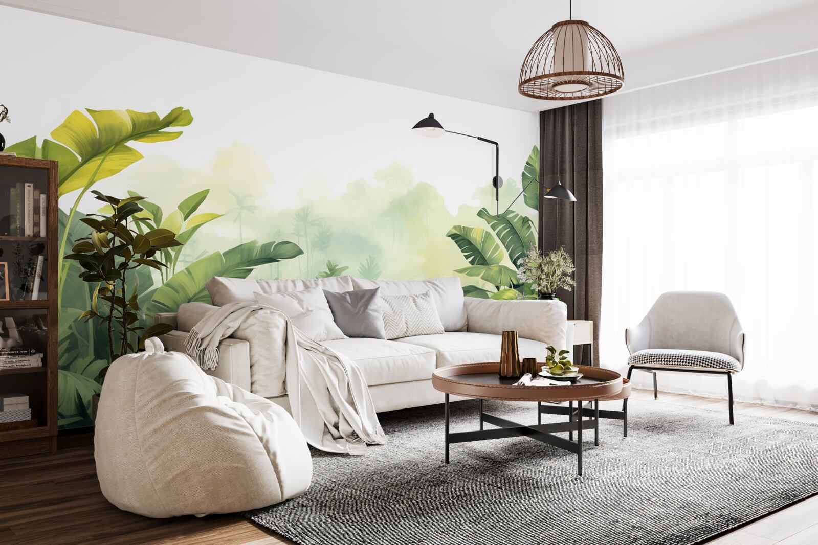 Fotobehang Dageraad in een tropisch woud