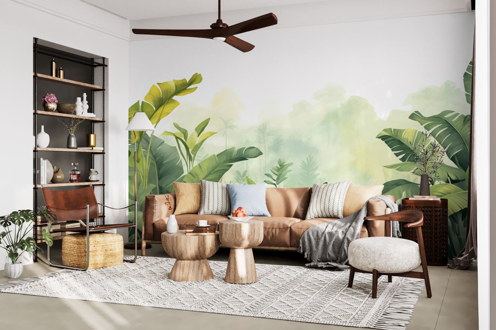 Fotobehang Dageraad in een tropisch woud