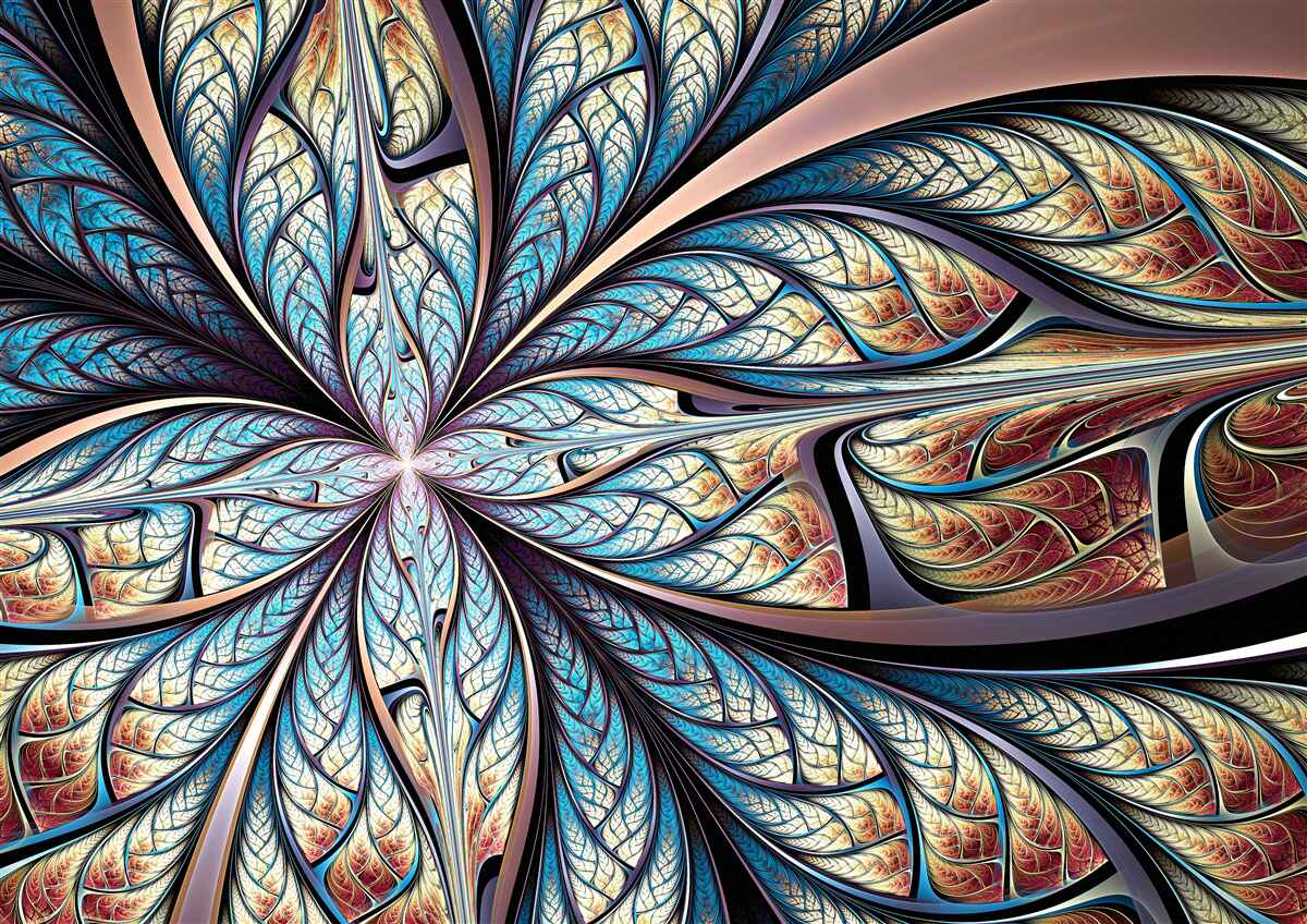 Fotobehang palmbladeren in abstractie