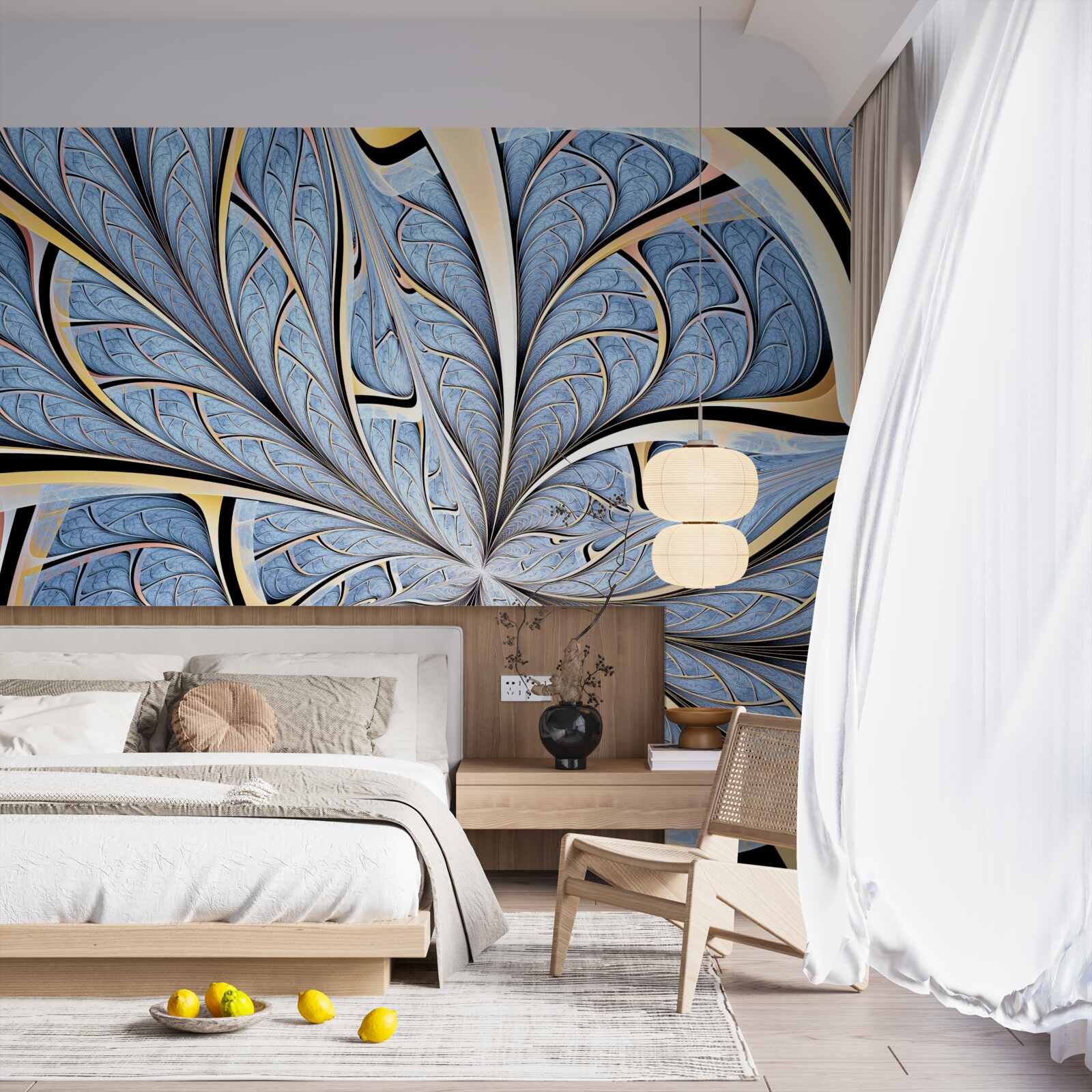 Fotobehang het plafond is van glas, waardoor je naar de hemel kunt kijken