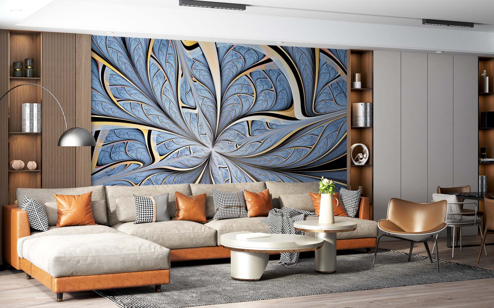 Fotobehang het plafond is van glas, waardoor je naar de hemel kunt kijken