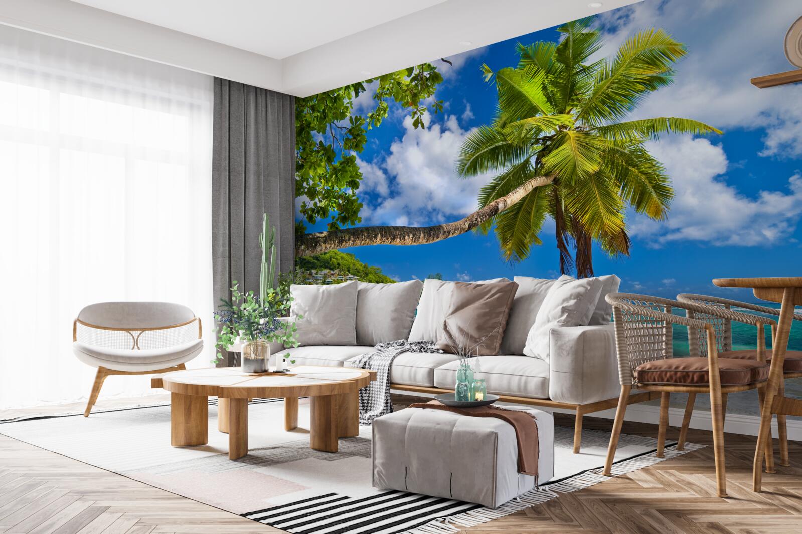 Fotobehang fascinerende natuur van de seychellen