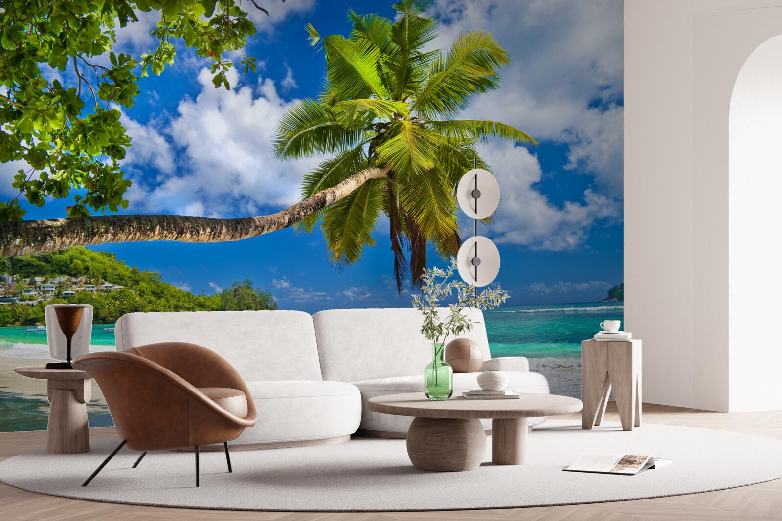 Fotobehang fascinerende natuur van de seychellen