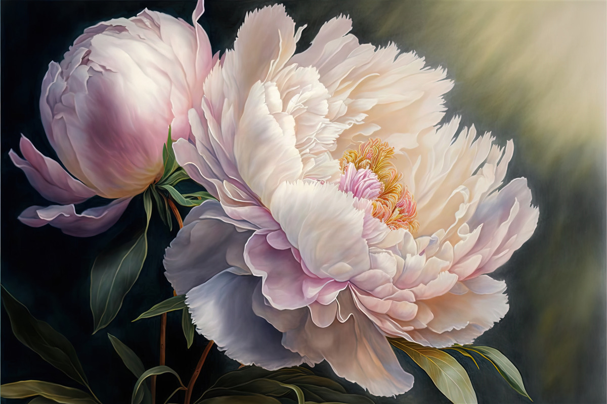 Fotobehang grote delicate roze donut