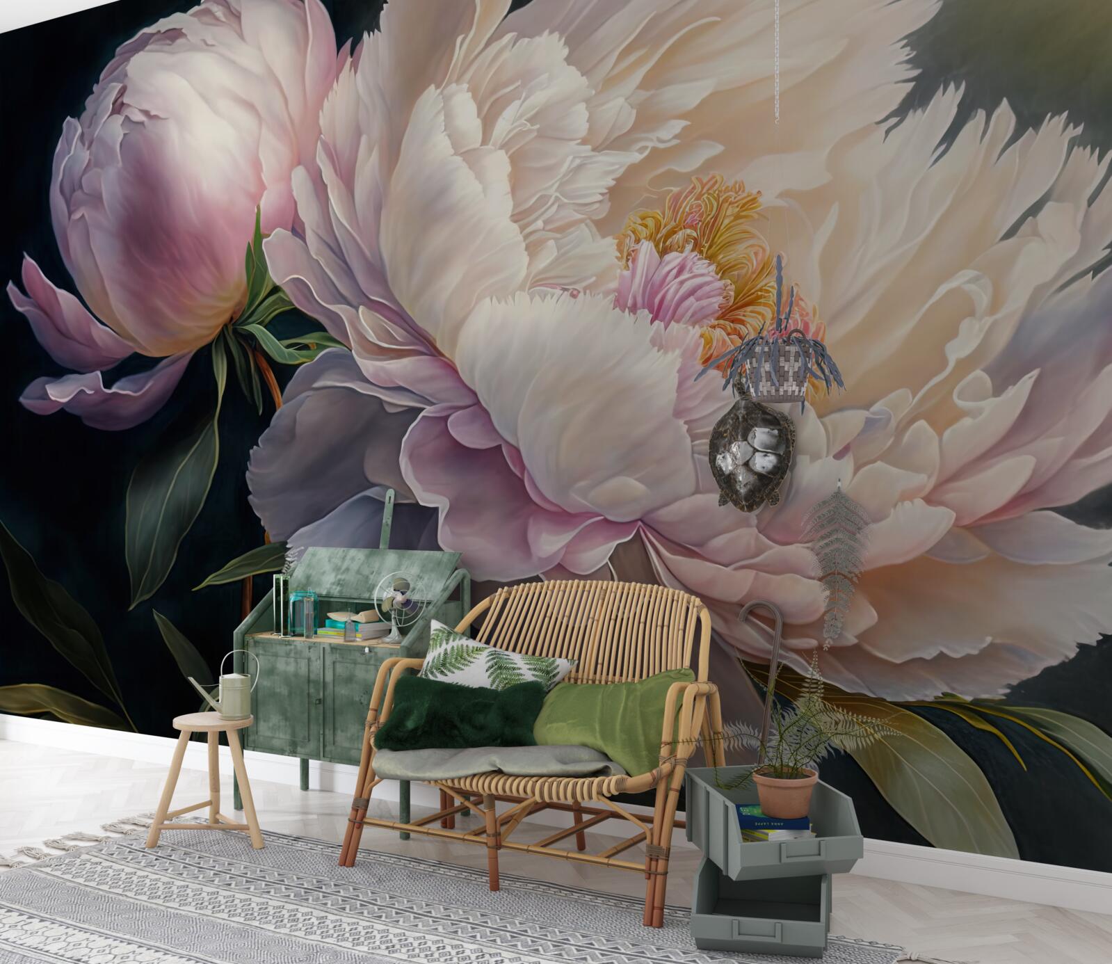 Fotobehang grote delicate roze donut