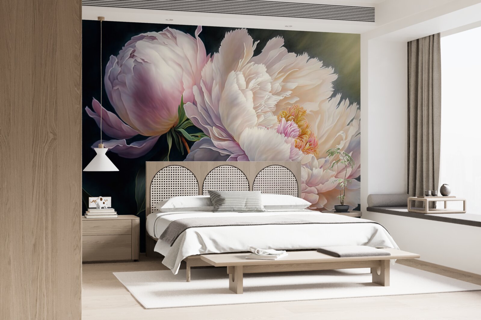 Fotobehang grote delicate roze donut