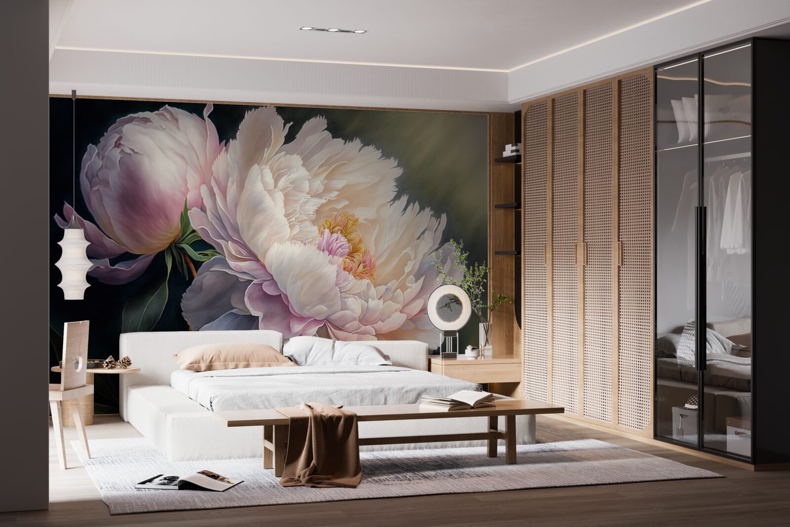 Fotobehang grote delicate roze donut