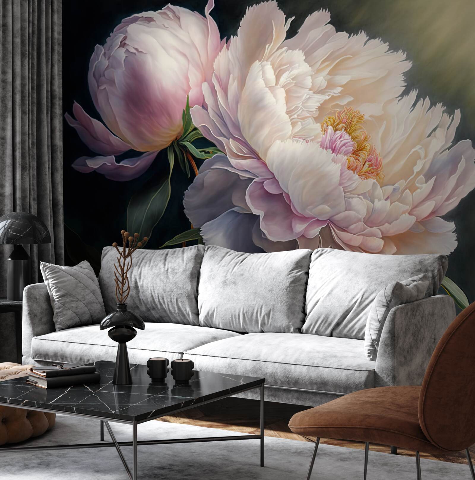 Fotobehang grote delicate roze donut