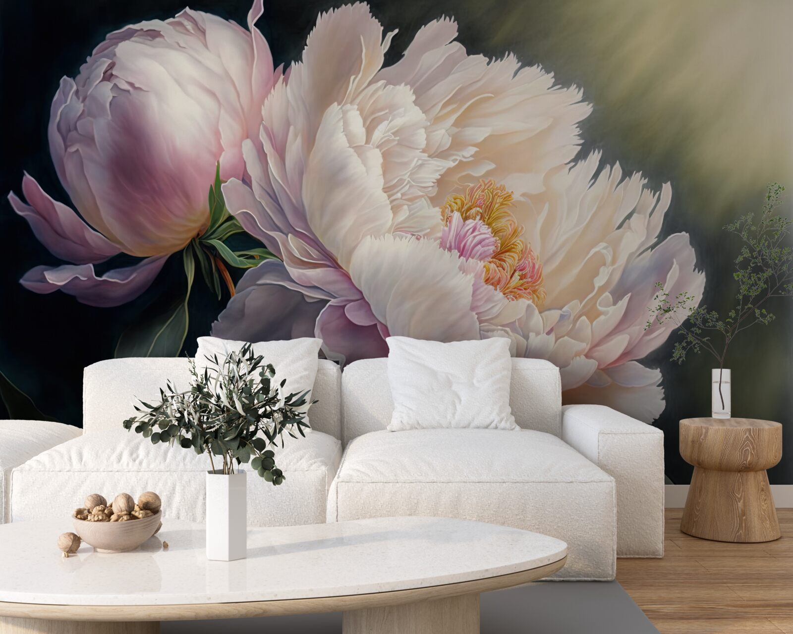 Fotobehang grote delicate roze donut