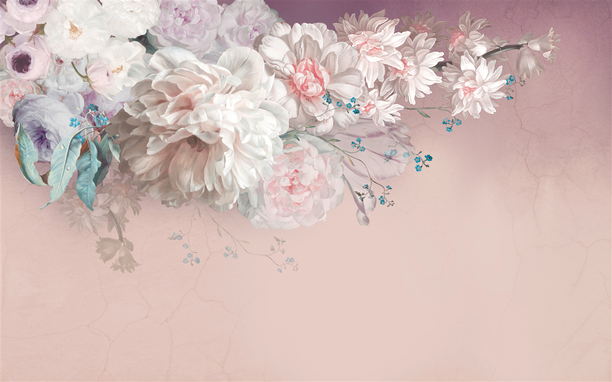 Fotobehang aan één twijg ontwikkelen zich fijne, lichte knoppen