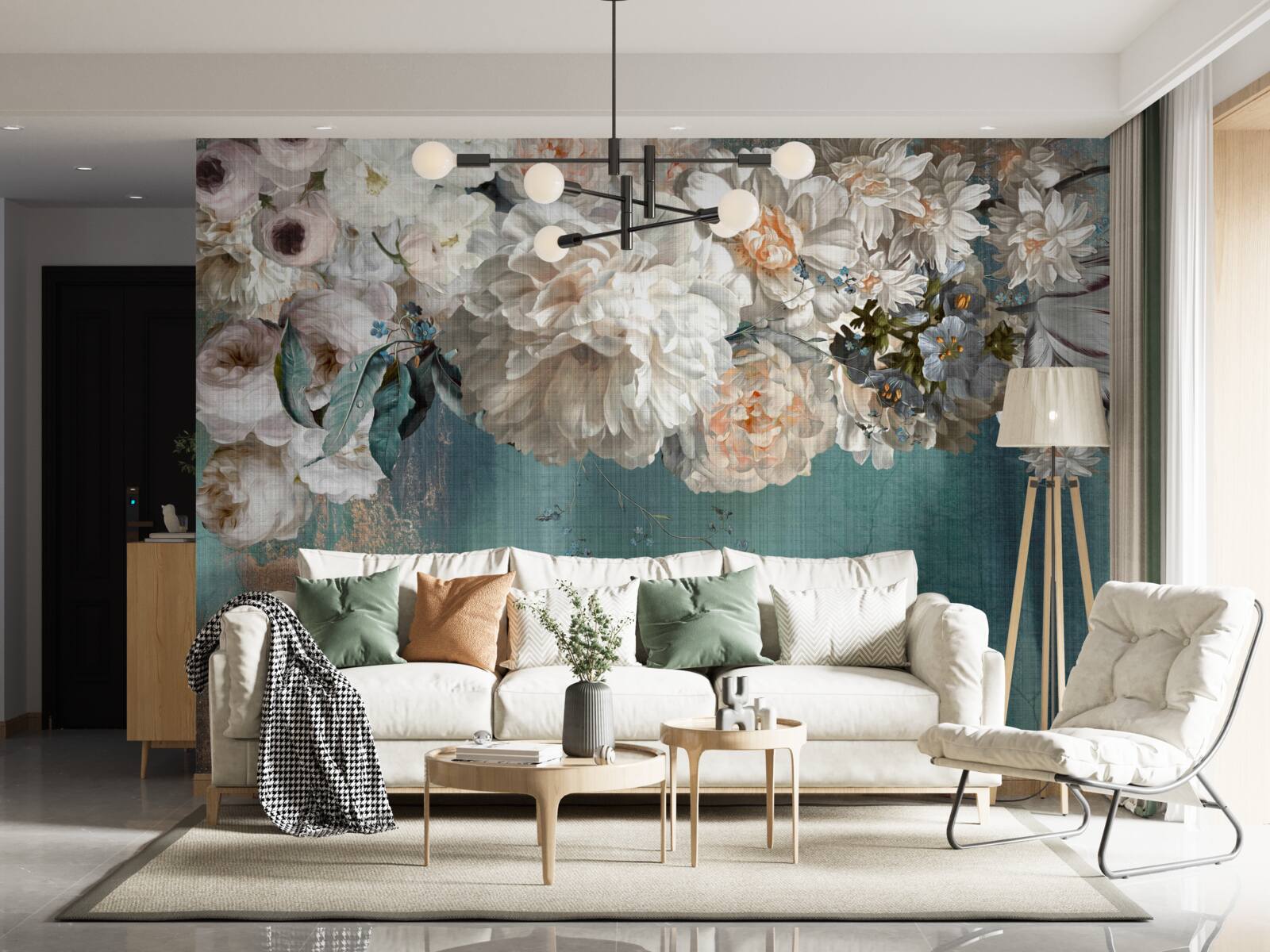 Fotobehang enorme tak bedekt met bloemknoppen